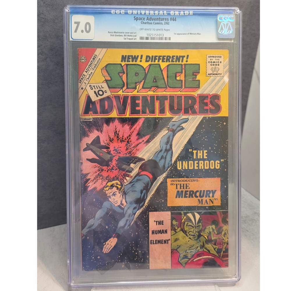 Space Adventures 44 Charlton Comics 1962 CGC 7.0 1st Mercury Man Silver Age Key